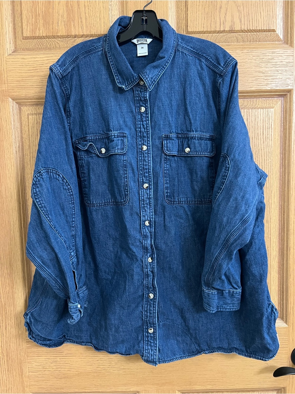 Duluth Trading Co. Women’s Denim Snap-Front Shirt 3X – 100% Cotton Western